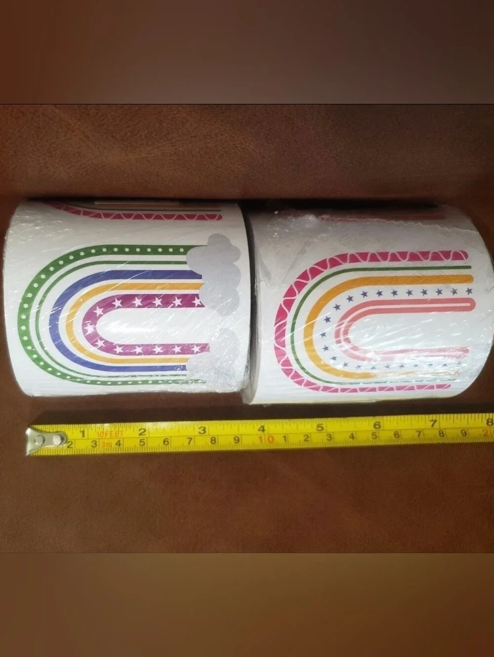 Boho rainbow bulletin board boarders w/glue dots. NEW. 100 ft. classroom decor